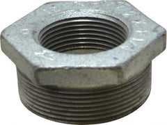 Made in USA - Class 150, 2 x 1-1/4" Galvanized Pipe Hex Bushing - Threaded, Malleable Iron - Industrial Tool & Supply