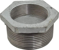 Made in USA - Class 150, 2-1/2 x 2" Galvanized Pipe Hex Bushing - Threaded, Malleable Iron - Industrial Tool & Supply