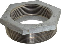 Made in USA - Class 150, 4 x 3" Galvanized Pipe Hex Bushing - Threaded, Malleable Iron - Industrial Tool & Supply