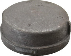 Made in USA - Size 4", Class 150, Malleable Iron Black Pipe End Cap - 150 psi, Threaded End Connection - Industrial Tool & Supply
