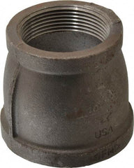 Made in USA - Size 3 x 2-1/2", Class 150, Malleable Iron Black Pipe Reducing Coupling - 150 psi, Threaded End Connection - Industrial Tool & Supply