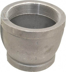 Made in USA - Size 4 x 3", Class 150, Malleable Iron Black Pipe Reducing Coupling - 150 psi, Threaded End Connection - Industrial Tool & Supply