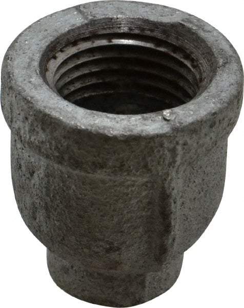 Made in USA - Class 150, 1/2 x 1/8" Galvanized Pipe Reducing Coupling - Threaded, Malleable Iron - Industrial Tool & Supply