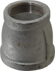Made in USA - Class 150, 2-1/2 x 2" Galvanized Pipe Reducing Coupling - Threaded, Malleable Iron - Industrial Tool & Supply