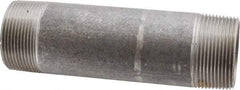Made in USA - Schedule 40, 1-1/2" Diam x 6" Long Steel Black Pipe Nipple - Threaded - Industrial Tool & Supply