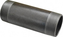 Made in USA - Schedule 40, 2" Diam x 6" Long Steel Black Pipe Nipple - Threaded - Industrial Tool & Supply