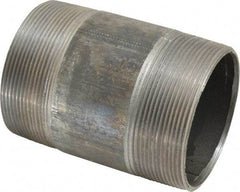 Made in USA - Schedule 40, 4" Diam x 6" Long Steel Black Pipe Nipple - Threaded - Industrial Tool & Supply