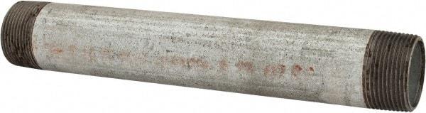 Made in USA - Schedule 40, 1-1/4 x 10" Galvanized Pipe Nipple - Threaded Steel - Industrial Tool & Supply