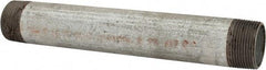 Made in USA - Schedule 40, 1-1/4 x 10" Galvanized Pipe Nipple - Threaded Steel - Industrial Tool & Supply