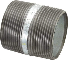 Made in USA - Schedule 40, 2-1/2 x 3" Galvanized Pipe Nipple - Threaded Steel - Industrial Tool & Supply