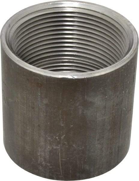 Made in USA - Size 2-1/2", Class 150, Malleable Iron Black Pipe Coupling - 150 psi, Threaded End Connection - Industrial Tool & Supply