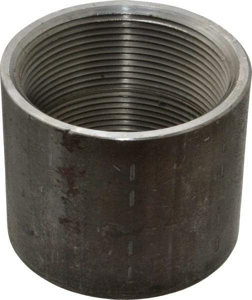Made in USA - Size 3", Class 150, Malleable Iron Black Pipe Coupling - 150 psi, Threaded End Connection - Industrial Tool & Supply
