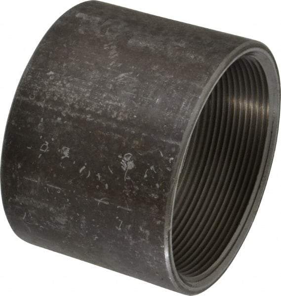 Made in USA - Size 4", Class 150, Steel Black Pipe Coupling - 150 psi, Threaded End Connection - Industrial Tool & Supply