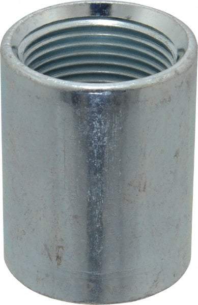 Made in USA - Class 150, 1" Galvanized Pipe Coupling - Threaded, Steel - Industrial Tool & Supply