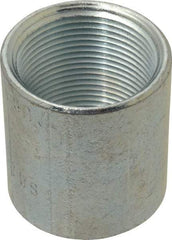 Made in USA - Class 150, 1-1/4" Galvanized Pipe Coupling - Threaded, Malleable Iron - Industrial Tool & Supply