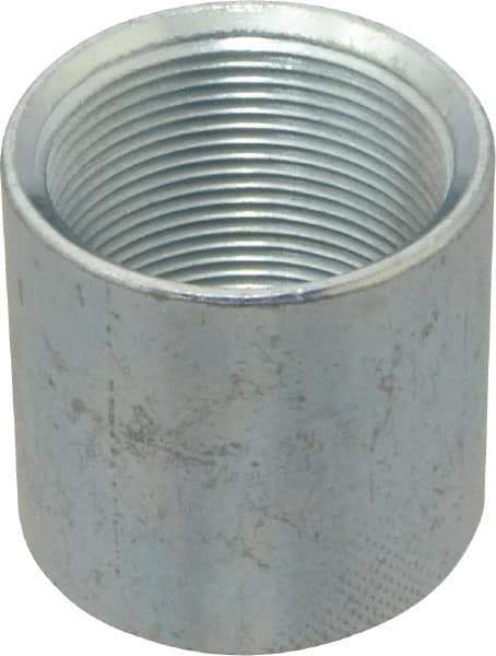 Made in USA - Class 150, 1-1/2" Galvanized Pipe Coupling - Threaded, Malleable Iron - Industrial Tool & Supply