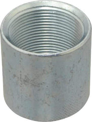 Made in USA - Class 150, 1-1/2" Galvanized Pipe Coupling - Threaded, Malleable Iron - Industrial Tool & Supply