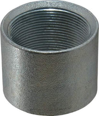 Made in USA - Class 150, 2" Galvanized Pipe Coupling - Threaded, Malleable Iron - Industrial Tool & Supply