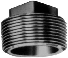 Made in USA - Class 150, 4" Galvanized Pipe Square Plug - Threaded, Malleable Iron - Industrial Tool & Supply