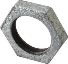 Made in USA - Class 150, 1" Galvanized Pipe Hex Locknut - Threaded, Malleable Iron - Industrial Tool & Supply