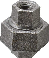 Made in USA - Size 1/8", Class 150, Malleable Iron Black Pipe Union - 150 psi, Threaded End Connection - Industrial Tool & Supply