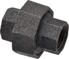 Made in USA - Size 1/2", Class 150, Malleable Iron Black Pipe Union - 150 psi, Threaded End Connection - Industrial Tool & Supply
