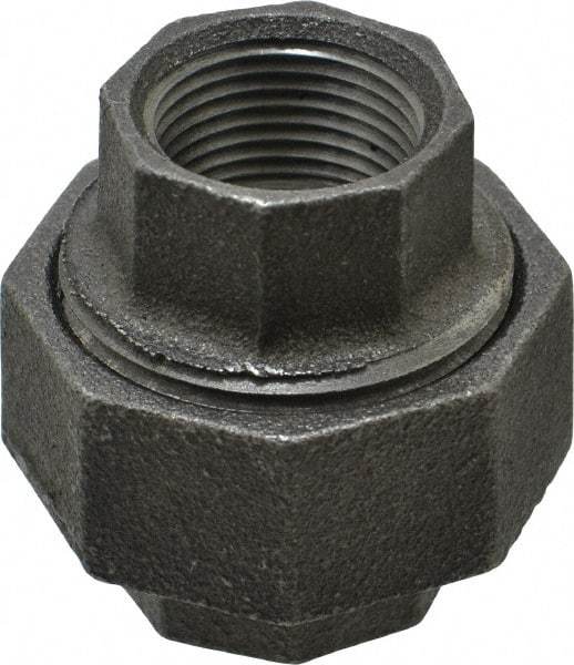 Made in USA - Size 3/4", Class 150, Malleable Iron Black Pipe Union - 150 psi, Threaded End Connection - Industrial Tool & Supply