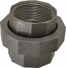 Made in USA - Size 2-1/2", Class 150, Malleable Iron Black Pipe Union - 150 psi, Threaded End Connection - Industrial Tool & Supply
