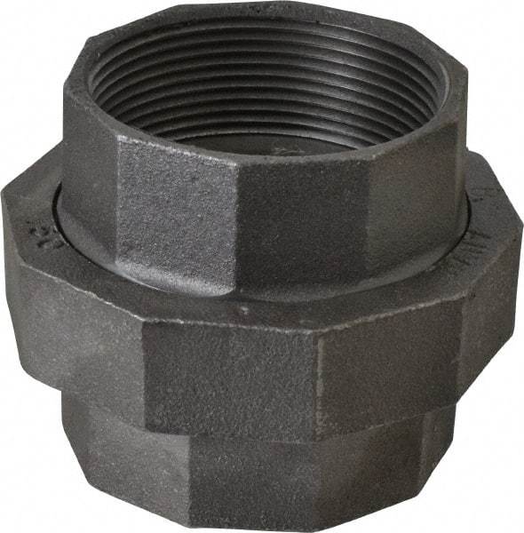 Made in USA - Size 3", Class 150, Malleable Iron Black Pipe Union - 150 psi, Threaded End Connection - Industrial Tool & Supply