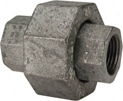 Made in USA - Class 150, 3/8" Galvanized Pipe Union - Threaded, Malleable Iron - Industrial Tool & Supply