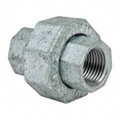 Made in USA - Class 150, 1/2" Galvanized Pipe Union - Threaded, Malleable Iron - Industrial Tool & Supply