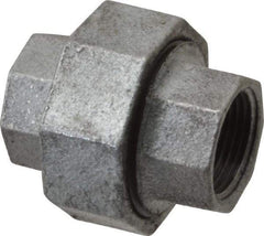 Made in USA - Class 150, 3/4" Galvanized Pipe Union - Threaded, Malleable Iron - Industrial Tool & Supply