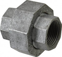 Made in USA - Class 150, 1" Galvanized Pipe Union - Threaded, Malleable Iron - Industrial Tool & Supply