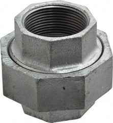 Made in USA - Class 150, 1-1/2" Galvanized Pipe Union - Threaded, Malleable Iron - Industrial Tool & Supply
