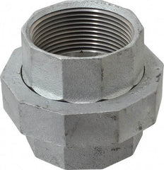 Made in USA - Class 150, 2-1/2" Galvanized Pipe Union - Threaded, Malleable Iron - Industrial Tool & Supply