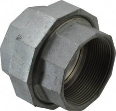 Made in USA - Class 150, 3" Galvanized Pipe Union - Threaded, Malleable Iron - Industrial Tool & Supply
