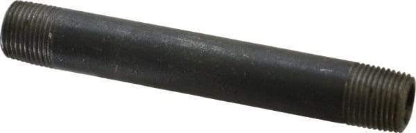 Made in USA - Schedule 80, 3/8" Diam x 4-1/2" Long Steel Black Pipe Nipple - Threaded - Industrial Tool & Supply