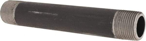 Made in USA - Schedule 80, 3/4" Diam x 6" Long Steel Black Pipe Nipple - Threaded - Industrial Tool & Supply