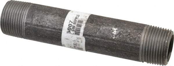 Made in USA - Schedule 80, 1" Diam x 6" Long Steel Black Pipe Nipple - Threaded - Industrial Tool & Supply