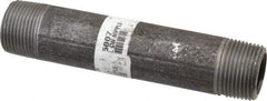 Made in USA - Schedule 80, 1" Diam x 6" Long Steel Black Pipe Nipple - Threaded - Industrial Tool & Supply
