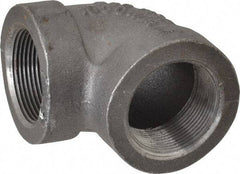 Made in USA - Size 1-1/2", Class 300, Malleable Iron Black Pipe 90° Elbow - 300 psi, Threaded End Connection - Industrial Tool & Supply