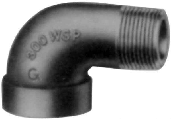 Made in USA - Size 1-1/2", Class 300, Malleable Iron Black Pipe 45° Street Elbow - 300 psi, Threaded End Connection - Industrial Tool & Supply