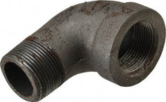 Made in USA - Size 1-1/4", Class 300, Malleable Iron Black Pipe 90° Street Elbow - 300 psi, Threaded End Connection - Industrial Tool & Supply