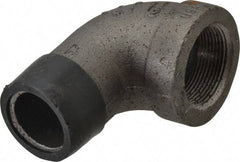 Made in USA - Size 1-1/2", Class 300, Malleable Iron Black Pipe 90° Street Elbow - 300 psi, Threaded End Connection - Industrial Tool & Supply