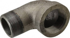 Made in USA - Size 2", Class 300, Malleable Iron Black Pipe 90° Street Elbow - 300 psi, Threaded End Connection - Industrial Tool & Supply