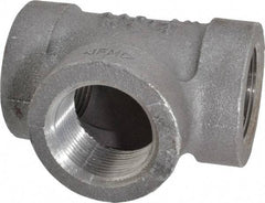 Made in USA - Size 1-1/4", Class 300, Malleable Iron Black Pipe Tee - 300 psi, Threaded End Connection - Industrial Tool & Supply