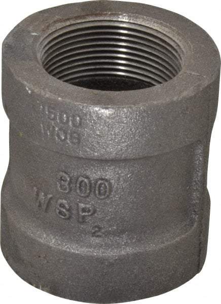 Made in USA - Size 1-1/2", Class 300, Malleable Iron Black Pipe Coupling - 300 psi, Threaded End Connection - Industrial Tool & Supply