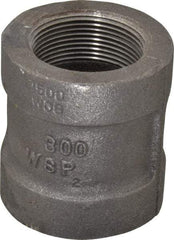 Made in USA - Size 1-1/2", Class 300, Malleable Iron Black Pipe Coupling - 300 psi, Threaded End Connection - Industrial Tool & Supply