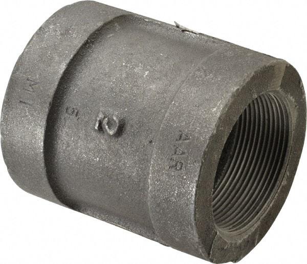 Made in USA - Size 2", Class 300, Malleable Iron Black Pipe Coupling - 300 psi, Threaded End Connection - Industrial Tool & Supply