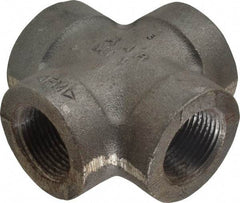 Made in USA - Size 1", Class 300, Malleable Iron Black Pipe Cross - 300 psi, Threaded End Connection - Industrial Tool & Supply